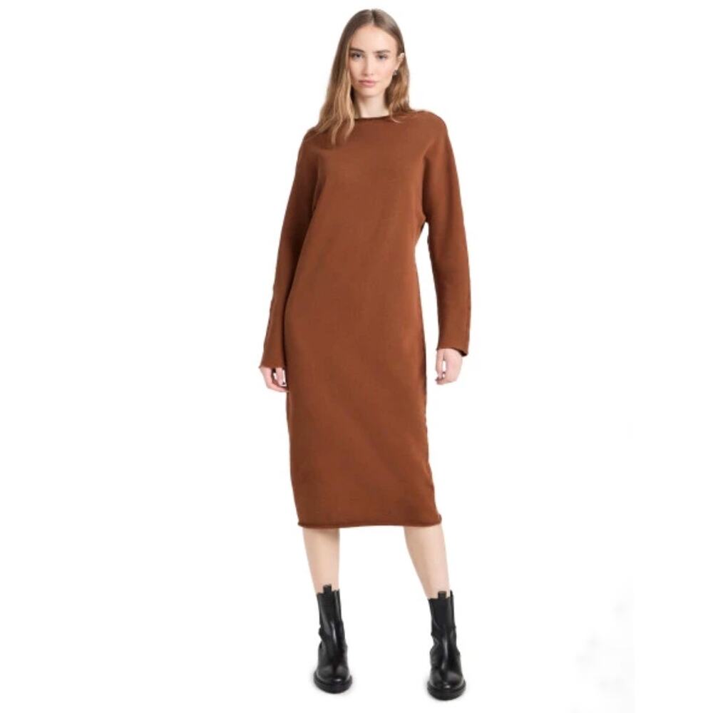 Frank & Eileen Isabelle Funnel Neck Sweatshirt Dress Brown‎ Long Sleeve Sz XS